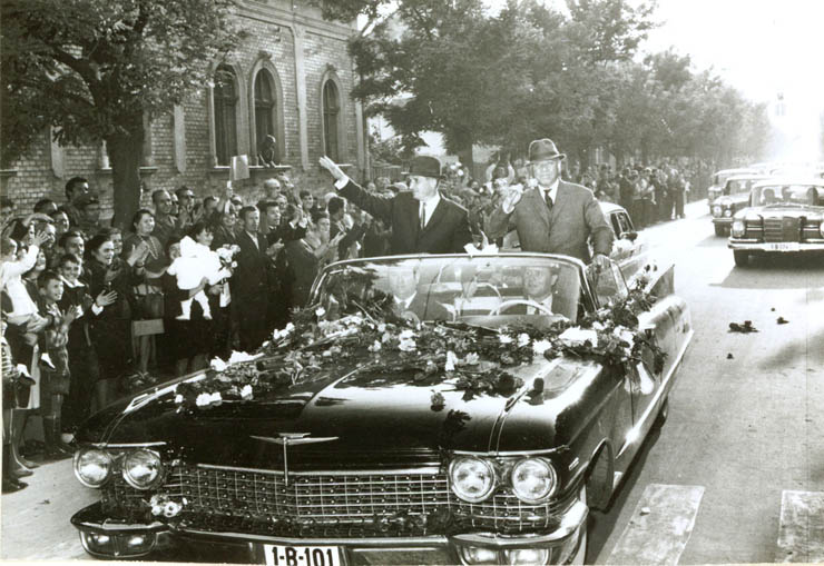 Aspect din timpul vizitei conducătorilor de partid şi de stat la Timişoara. (20 septembrie 1968)