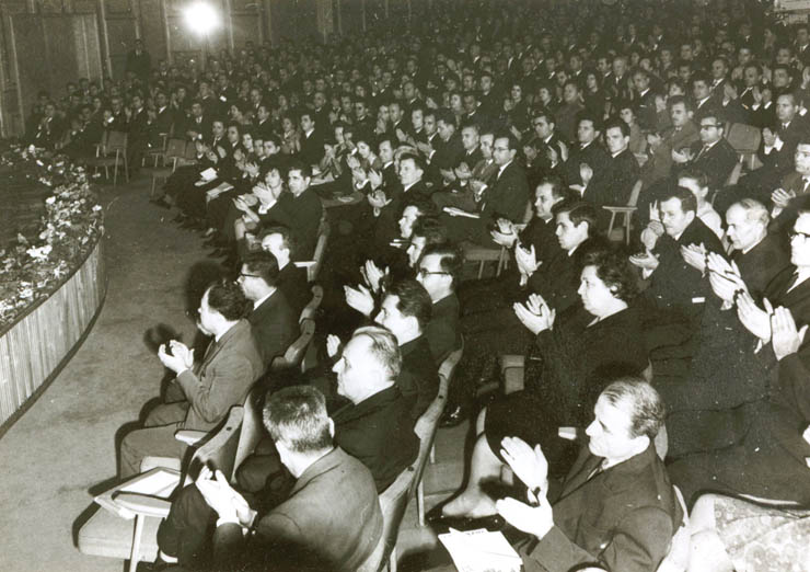 Lucrările Conferinţei organizaţiei de partid a municipiului Bucureşti, care a avut loc la Sala Radioteleviziunii. (21 decembrie 1968)