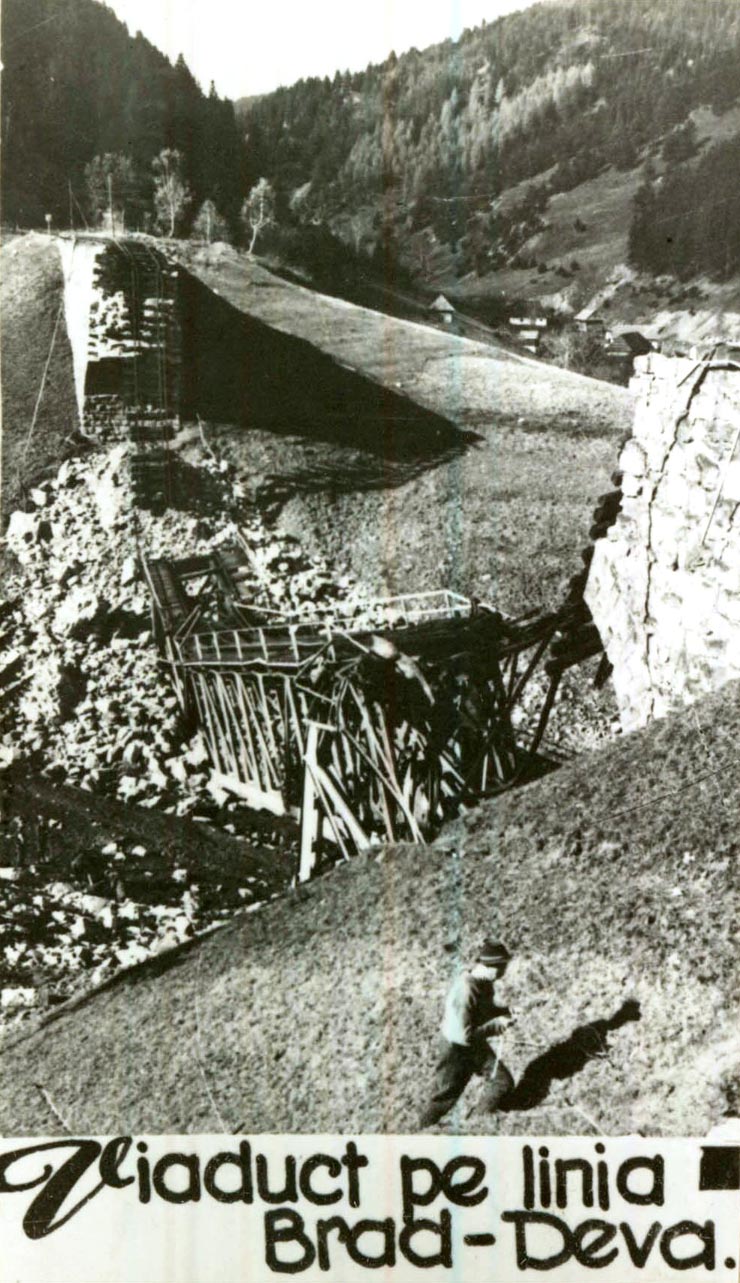 Viaduct pe linia Brad – Deva.(1947)