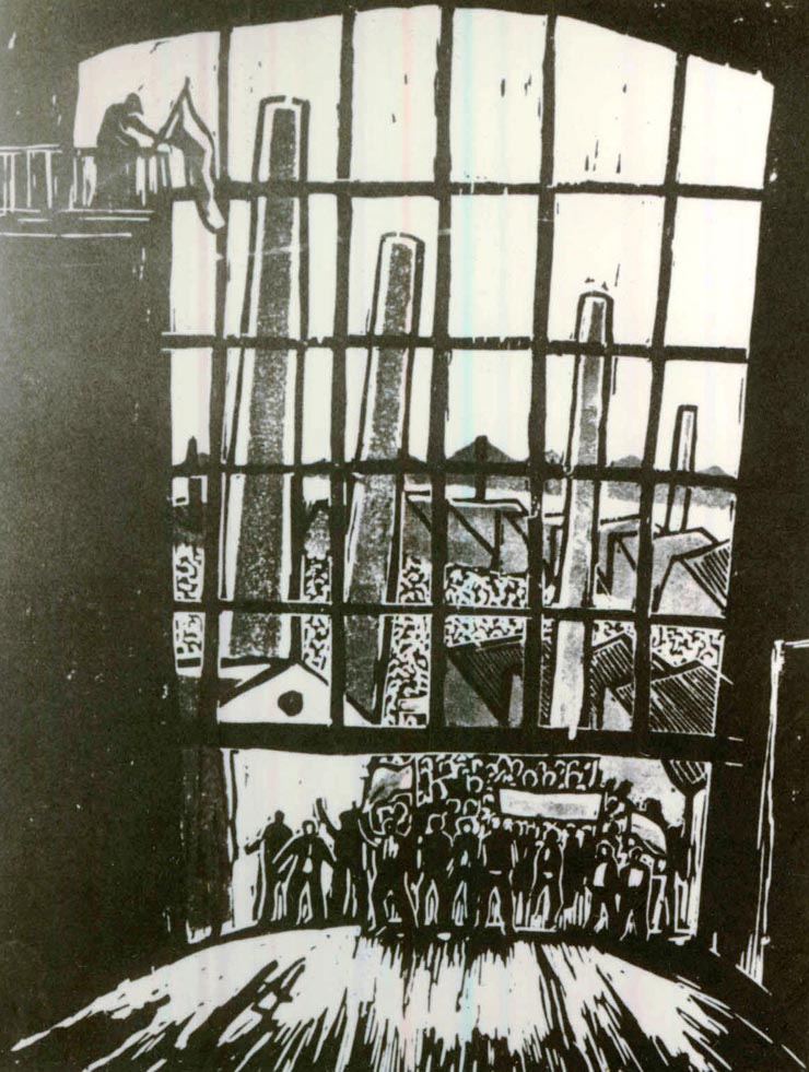 ”Uzinele noastre”, (desen de Vasile Dobrian).(1948)