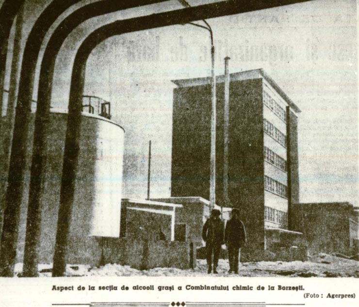 Imagine asupra secţiei de alcooli graşi a Combinatului chimic din Borzeşti.(12 februarie 1962)