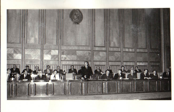 Aspect de la prezidiul lucrărilor Plenarei C.C. al P.C.R.  (29.III.1979).