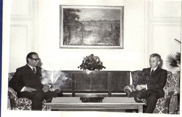 Preşedintele Nicolae Ceauşescu  a primit pe Mîrza Golam Hafiz, preşedintelui M. A. N. a R.P. Bangladesh, care face o vizită în ţara noastră, la invitaţia M.A.N.(27.IV.1979.)