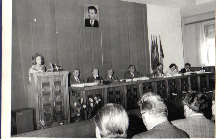 Aspect de la lucrările Plenarei Consiliului Naţional pentru Ştiinţă şi Tehnologie. (7-8.VI.1979).