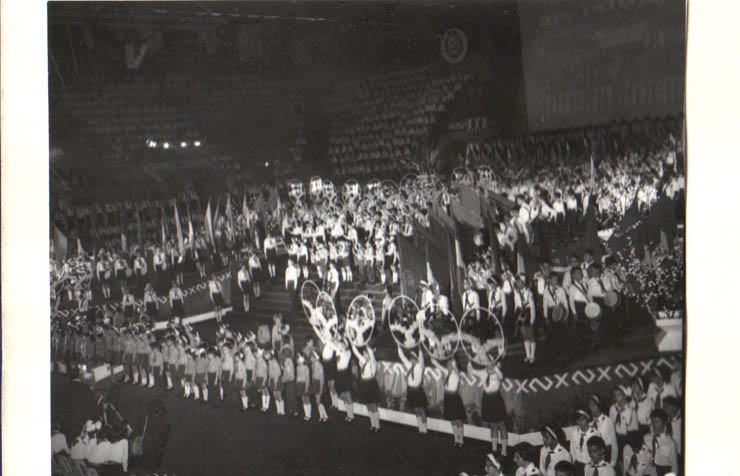 Aspect de la spectacolul de gală ce a avut loc la Palatul Sporturilor şi Culturii di Capitală, cu prilejul celei de-a XXX-a aniversări a Organizaţiei Pionierilor, a zilei pionierilor şi a Anului Internaţional al Copilului.(22.VI.1979).