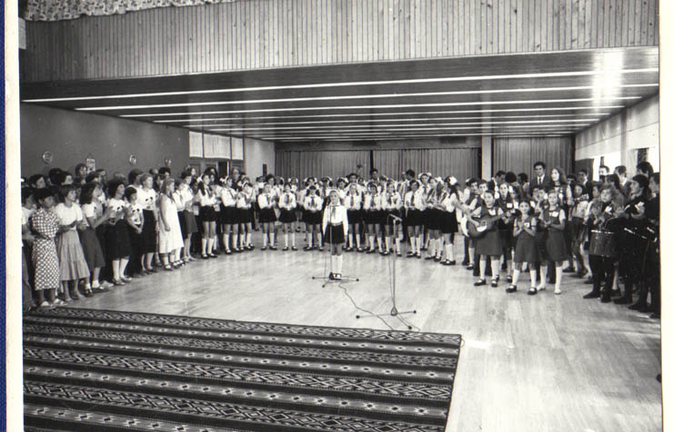 Aspect de la Festivalul Internaţional „Copiii lumii doresc pacea”, organizat la tabăra de pionieri şi şcolari de la Năvodari, de către Consiliul Naţional al Organizaţiei Pionierilor şi C.N.R. pentru UNICEF, în cadrul anului internaţional al Copilului. (20.VII.1979).