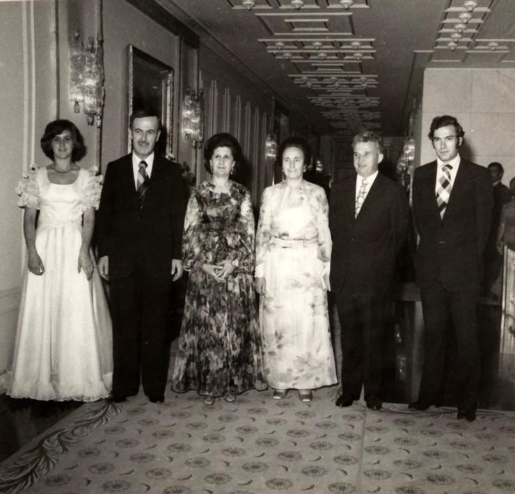 Vizita oficială de prietenie în România a preşedintelui Republicii Arabe Siriene, Hafez El Assad, împreună cu soţia, Anisse El Assad. Dineu. (26-28 iunie 1976)