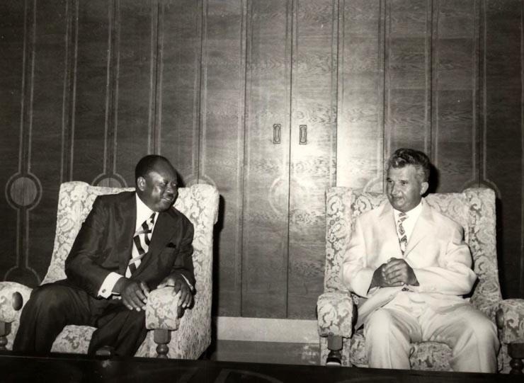 Primirea, la Neptun. a delegaţiei parlamentare gaboneze, condusă de Paul Maric Gondjout (26 iulie 1976)