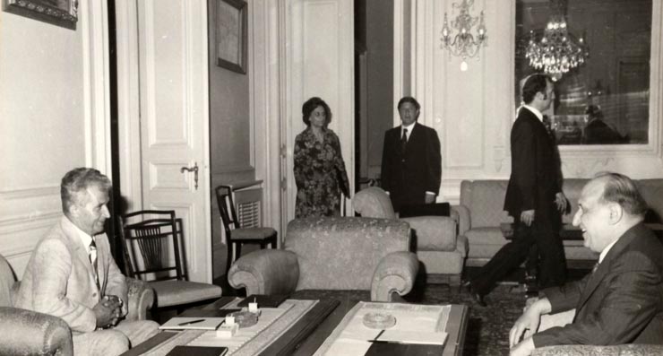 Vizita de prietenie a lui Nicolae Ceauşescu în Bulgaria. A fost însoţit de Elena Ceauşescu, Nicu Ceauşescu ş.a. (27 iulie 1976)