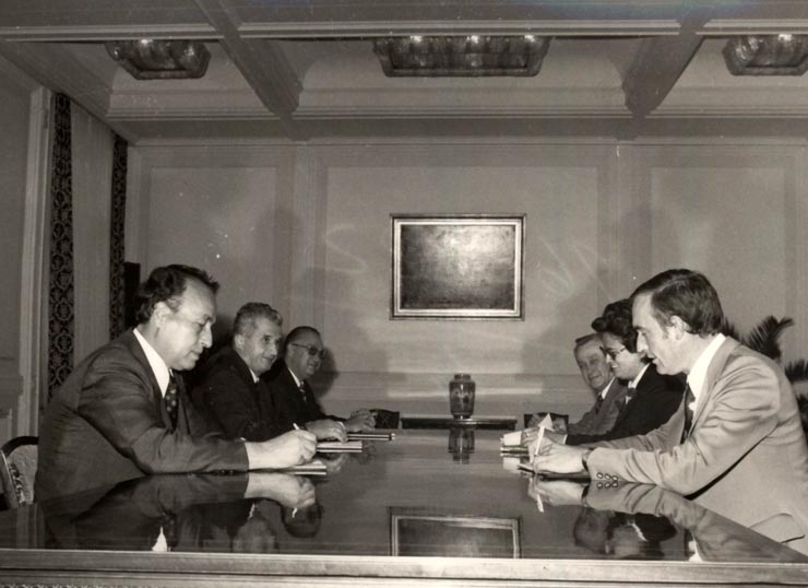 Primirea la Nicolae Ceauşescu a delegaţiei Partidului Muncitoresc Socialist Luxemburghez, condusă de Lydie Schmit, preşedintele partidului. (31 august 1976)
