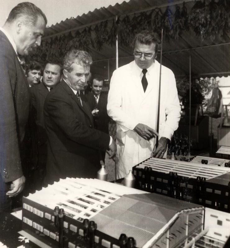 Vizita de lucru a lui Nicolae Ceauşescu în unităţi agricole de producţie şi de cercetare din Băneasa – Giurgiu. La Întreprinderea agroalimentară 30 Decembrie. (30 septembrie 1976)
