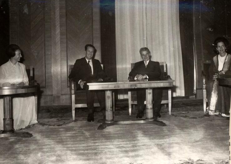 Vizita oficială în România a Maiestăţii Sale Baudouin, regele belgienilor şi a Maiestăţii Sale, Regina Fabiola. Convorbire prietenească. (11-14 octombrie 1976)