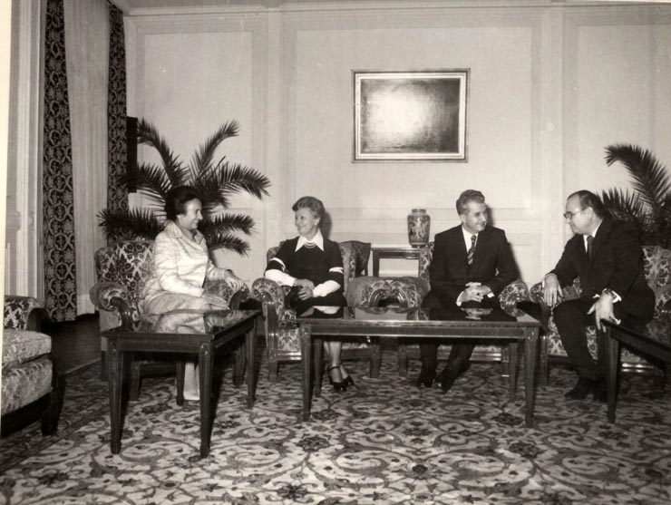 Primirea de către preşedintele Nicolae Ceauşescu a lui Ivan Ivanovici Bodiul, prim-secretar al C.C. al P.C. din R.S.S. Moldovenească, şi a Claudiei Bodiul, care au făcut o vizită oficială în România. (3-6 decembrie 1976)