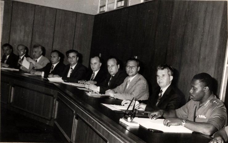 Vizita preşedintelui Nicolae Ceauşescu în republica Federală Nigeria. Aspect din timpul convorbirilor oficiale. (2-4 martie 1977)
