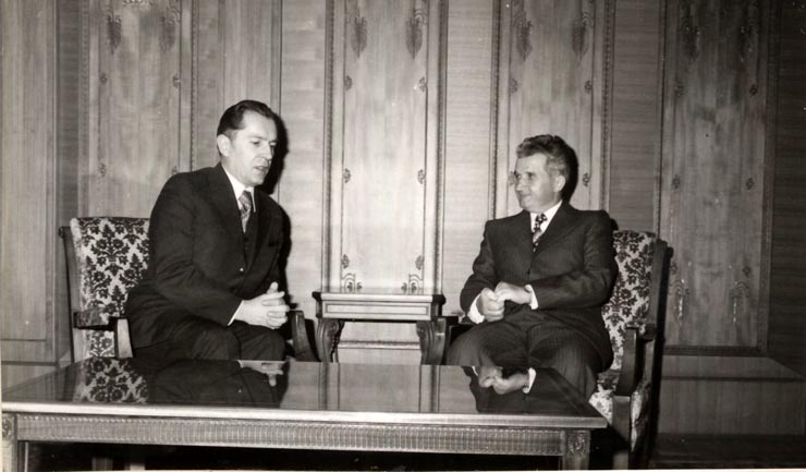Primirea de către preşedintele Nicolae Ceauşescu a ministrului de externe al R. P. Polone, Emil Wojtaszek. (30 martie 1977)