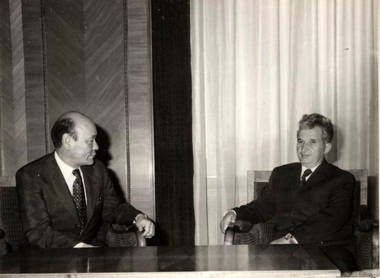 Primirea de către preşedintele Nicolae Ceauşescu a ministrului afacerilor externe al R. P. Mongole, Mangalîn Dugnersuren, care a făcut o vizită oficială în ţara noastră (31 mai 1977)