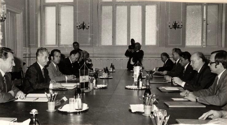 Întâlnirea prietenească, la Oradea, dintre preşedintele Nicolae Ceuşescu şi János Kádár prim secretar al C.C. al P.M.S. Ungar. (15 iunie 1977)