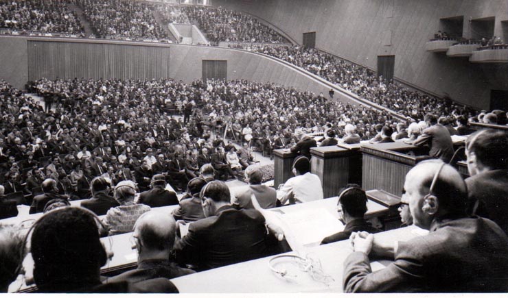 Congresul al X-lea al P.C.R. din august 1969. Aspect din timpul desfăşurării lucrărilor.(6-12 august 1969).