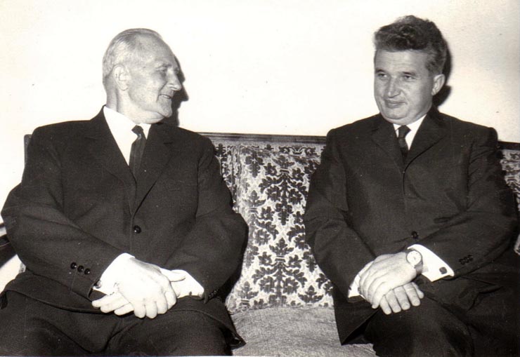 Primirea la Nicolae Ceauşescu, secretar general al P.C.R, a preşedintelui Sovietului Suprem al R.S.S. Letone, Jan E. Kalnberzin, care se află la odihnă în ţara noastră.(10  septembrie 1969).