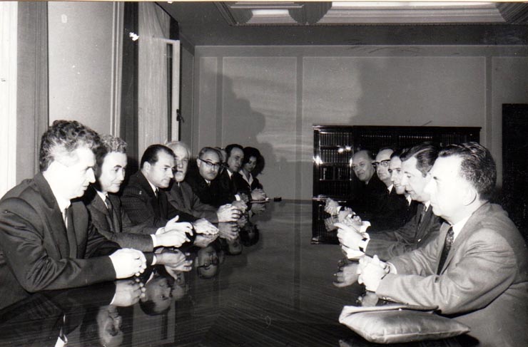 Primirea la Nicolae Ceauşescu, secretar general al P.C.R, a delegaţiei Partidului Socialist Belgian condusă de Georges Dejardin, membru al Biroului Naţional al Partidului Socialist Belgian, care, la invitaţia C.C  al P.C.R., a făcut o vizită în ţara noastră. (16  septembrie 1969).