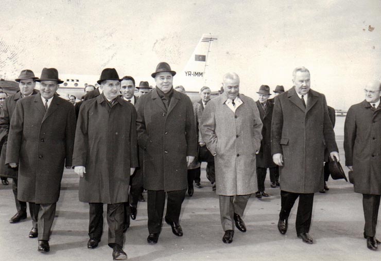Primirea lui Nicolae Ceauşescu, secretar general al P.C.R, la Moscova, cu prilejul sărbătoririi centenarului naşterii lui V.I.Lenin.    (20  aprilie 1970).