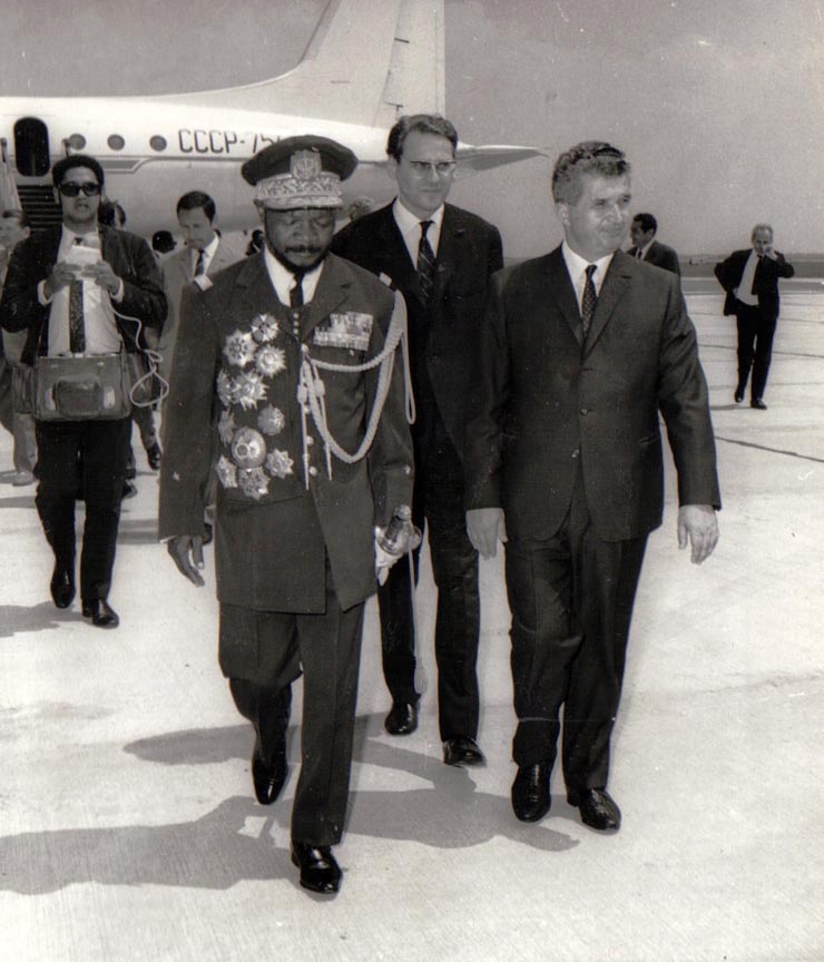 Vizita preşedintelui Republicii Africa Centrală, g-ral Jean Bedel Bokassa.     ( iulie 1970).