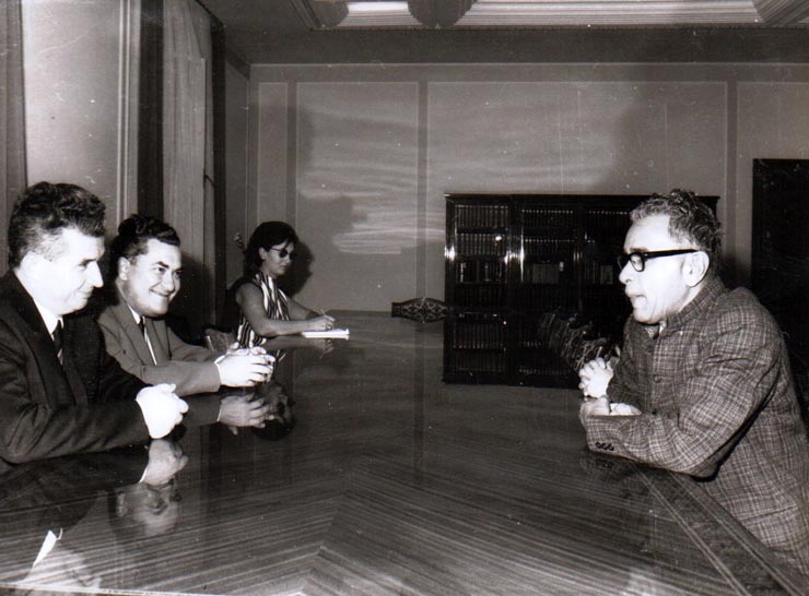 Primirea la Nicolae Ceauşescu a lui P. Ramamurii, membru al Biroului Politic al Partidului Comunist din India (marxist).          (9 septembrie 1970).  