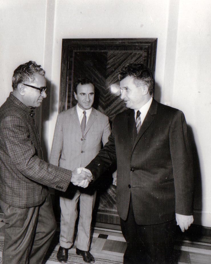 Primirea la Nicolae Ceauşescu a lui P. Ramamurii, membru al Biroului Politic al Partidului Comunist din India (marxist).          (9 septembrie 1970).  