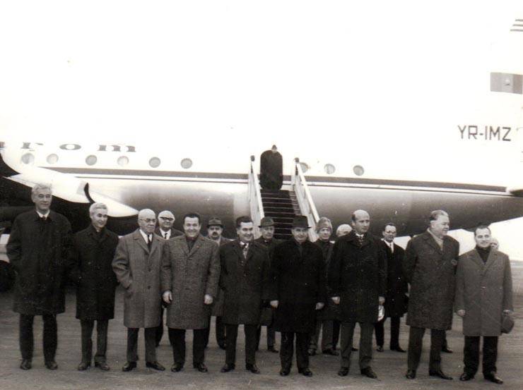 Sosirea în Capitală a delegaţiei guvernamentale şi de partid care a efectuat o vizită oficială în R.D.G.(3 decembrie 1970).