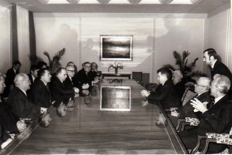 Primirea la Nicolae Ceauşescu a miniştrilor afacerilor externe al ţărilor participante la Tratatul de la Varşovia, aflaţi la consfătuire în România.     (18 februarie 1971).