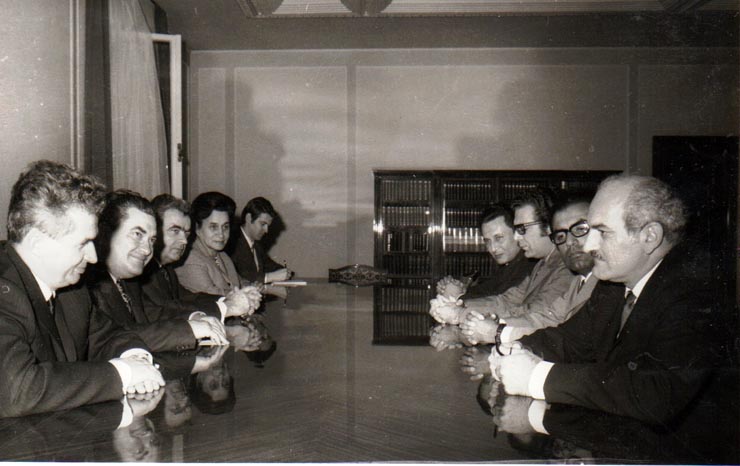 Primirea la Nicolae Ceauşescu a lui Pompeyo  Marquez, secretar general al Mişcării pentru Socialism (M.A.S.).Martie 1971.  (22 martie 1971).