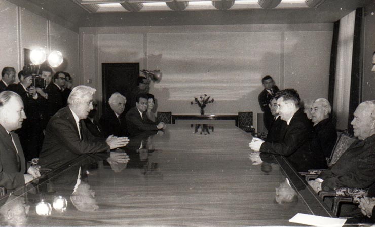 Primirea la Nicolae Ceauşescu a delegaţiei Adunării Populare a R.P Bulgaria , condusă de Sava Ganovski.(4 aprilie 1971).