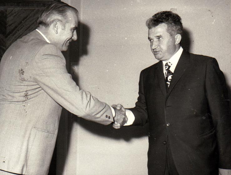 Primirea la Nicolae Ceauşescu a delegaţiei oficiale a Partidului Comunist din Belgia, condusă de Robert Dusart. (20 septembrie 1971).