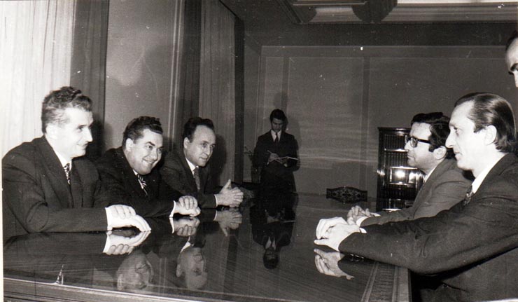 Primirea la C.C. al P.C.R. a delegaţiei Partidului Comunist Italian condusă de Ugo Pecchioli, membru al direcţiei şi al biroului secretariatului P.C.I. (nov.1971)