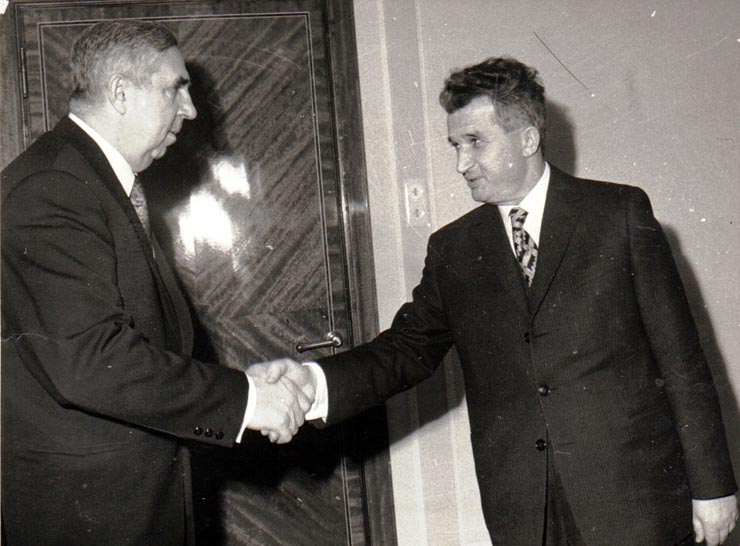 Primirea la Nicolae Ceauşescu a vicepreşedintelui Consiliului de Miniştri al U.R.S.S., preşedintele comisiei mixte româno-sovietice.(16 decembrie 1971).