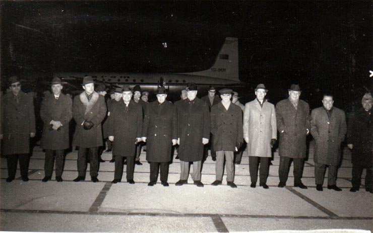 Sosirea la Bucureşti a delegaţiei de partid condusă de Nicolae Ceauşescu, care a participat la lucrările celui de-al VI-lea Congres al Partidului Muncitoresc Unit Polonez.(decembrie 1971).
